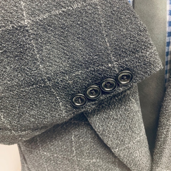 Canali Black White Windowpane Sport Coat Sz US40C